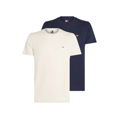 Abbildung von Tommy Jeans Rundhalsshirt TJM XSLIM 2Pack JERSEY TEE EXT (Packung, 2er Pack) Logostickerei,