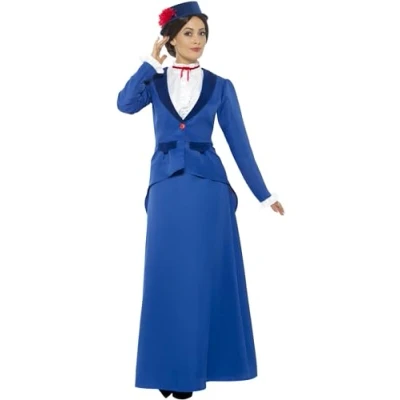 Abbildung von Smiffys Kostüm Nanny Mary, Diesem viktorianischen Kindermädchen fehlt nur noch der Regenschirm!