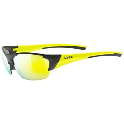 Abbildung von uvex Unisex Erwachsene, blaze III Sportbrille, inkl. Wechselscheiben, black matt yellow/yellow, one size