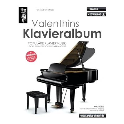 Abbildung von Valenthins Klavieralbum: Populäre, romantische Klaviermusik, leicht bis mittelschwer (inkl. QR Codes + Audio Download). Klavierstücke. Klaviernoten. ... arrangiert Download)