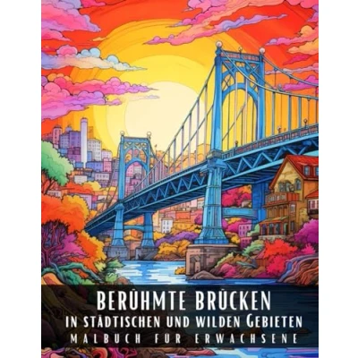 Abbildung von Berühmte Brücken Malbuch für Erwachsene: Entspannendes Anti Stress mit Faszinierenden, Realistische Bilder von Baudenkmälern 50 Malseiten
