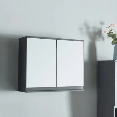 Abbildung von en.casa Spiegelschrank »Overath« Badezimmerschrank mit 2 Türen 60 x 20 50 cm Grau