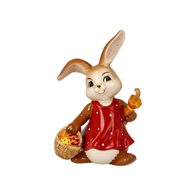 Abbildung von Goebel Osterhase &quot;Unterwegs zu Dir&quot;, Sammelfigur, Hasenmädchen mit Eierkorb und Regenschirm