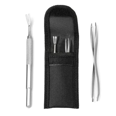 Abbildung von jatimdotin Zeckenzange Set, 2er Set Zeckenentferner mit Zeckenhaken und Doppelköpfige Zeckenzangen, für Mensch, Hunde, Katzen (mit Aufbewahrungstasche)
