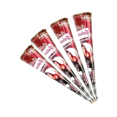 Abbildung von CoverKingz Schmuck Tattoo 4x Golecha 100% Natural Henna Paste Cones Kegel (Rot Braun) No Mix