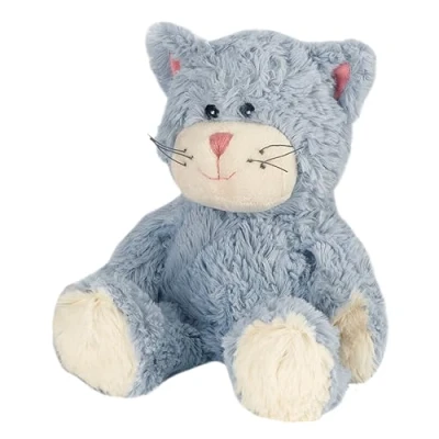 Abbildung von Warmies Plüsch Blauer Kater Mikrowellen Wärmekissen, mit französischem Lavendelduft, beschwertes Plüschtier, heißes oder kaltes Wärmekissen zur Entspannung und warmen Linderung