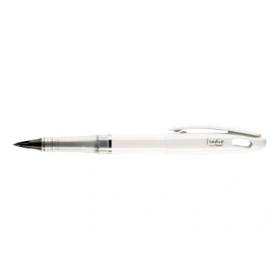 Abbildung von Pentel TRJ94W A Tradio Federschreiber Black and White Edition mit flexibler Kunststoff Federspitze Gehäuse, hochglanz, weiß/schwarz