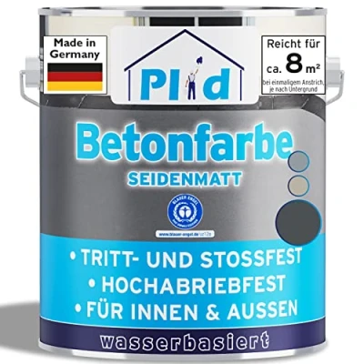 Abbildung von Premium Betonfarbe Bodenbeschichtung Bodenfarbe Sockelfarbe Anthrazitgrau