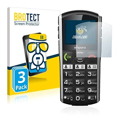Abbildung von BROTECT Schutzglas für Emporia Simplicity (3 Stück) Schutzfolie Panzer Folie Glas [Extrem Kratzfest 9H, Anti Fingerprint, Ultra Transparent]