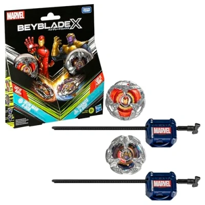 Abbildung von Beyblade X Marvel Collab Iron Man 4 80B vs. Thanos 60B Multipack Set