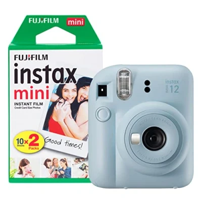 Abbildung von Fujifilm Instax Mini 12 Sofortbildkamera mit 20 Aufnahmen, Pastellblau