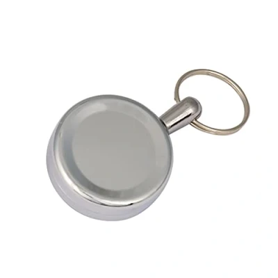Abbildung von WEDO 2624028 Gürtel Clip, mit ausziehbarer Schlüsselschnur 60 cm, Metall Gehäuse, chrom