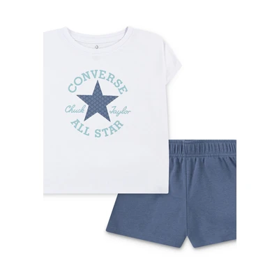 Abbildung von Converse BOXY TEE SET Shorts für Kinder, Größe: 152/158, Lakeside blue