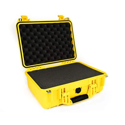 Abbildung von Peli 1450 Bruchfestes Case für Wertvolle Ausrüstung, IP67 Wasser und Staubdicht, 15L Volumen, Mit Schaumstoffeinlage (anpassbar), Farbe: Gelb