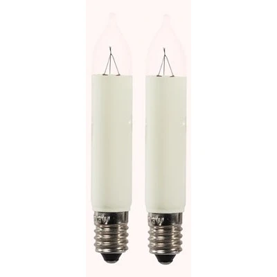Abbildung von Rudolphs Schatzkiste Kleinschaftkerze 2er Blister, E10 Gewinde, für 7 FLG. Lichterbögen/ Ketten 34V, 3W NEU Ersatzbirne Ersatzlampe
