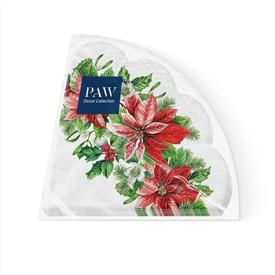 Abbildung von 1 Pack of 12 Christmas Round Paper Napkins 32cm Diameter