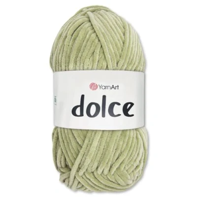 Abbildung von Frida&#039;s Wollhaus YarnArt 100 g Dolce Chenille Wolle Garn Stricken Häkeln Amigurumi 64 Farben (798 Grüngrau)