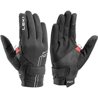 Abbildung von LEKI Nordic Move Shark Schwarz Robuster elastischer Handschuh, Größe 7 Farbe Black White