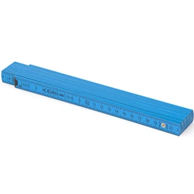 Abbildung von Metrie™ Holzgliedermaßstab BL52 2m lang mit Duplexteilung, Hellblau PAN Process Blue