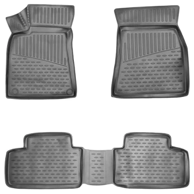 Abbildung von ELMASLINE Design 3D Gummimatten Set für Mercedes Benz GLB (X247) 2019 2024 Fußmatten hoher Rand