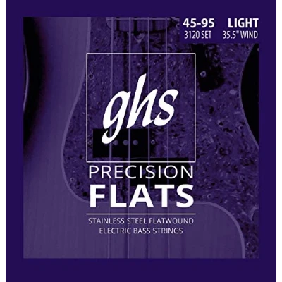 Abbildung von GHS Precision Flatwound 3120 Bass String Set, 4 String, Medium, .045 .095, Medium Scale