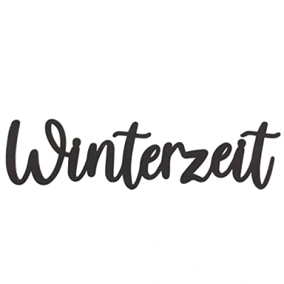 Abbildung von Papierdrachen Edle Weihnachtsdekoration Schriftzug Winterzeit aus Holz Wanddeko Tischdekoration zu Weihnachten beidseitig lackiert schwarz wiederverwendbar