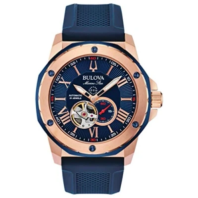 Abbildung von Bulova Taucheruhr A Automatik Blau/Roségoldfarben