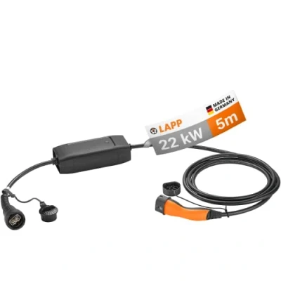Abbildung von Lapp Mobility Typ 2 Ladestation 22kW / ohne Adapter 32 A 3 Phasig/E Auto Ladekabel/Mode 6m Schwarz