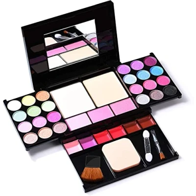 Abbildung von ASPCOK Lidschatten Palette, Make up 35 helle Farben, matt und schimmernd, Lipgloss, Rouge Pinsel