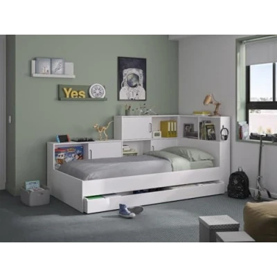 Abbildung von Gami Stauraumbett &quot;&quot;Erwan&quot;, BESTPREIS, viel Stauraum, Made in France, verschiedene Farben&quot;, (B/H/T ca. 220cmx104x120cm), mit großer Schublade, viele Regale und Ablagefächer