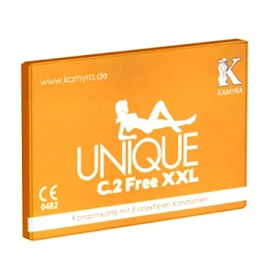 Abbildung von «Unique C.2 Free XXL» Kondomkarte, latexfreie XXL Kondome (3 Kondome) 3 St