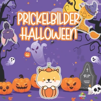 Abbildung von Prickelbilder Halloween: Mädchen und Jungen Malen, Prickeln, Ausschneiden Ab 3 Jahren Bastelbuch Kinder.