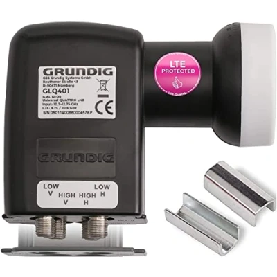 Abbildung von GSS GLQ 401 für Multischalter, schwarz + Aufdrehhilfe Universal Quattro LNB (mit LTE Filter, Wetterschutzkappe, kälte &amp; hitzebeständig)