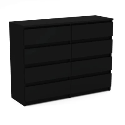 Abbildung von MRBLS Kommode mit 8 Schubladen Sideboard Schubladenschrank Kleiderschrank Modern Möbel für Ihr Schlafzimmer (Schwarz Matt) 120 x 92,5 33,5 cm (B/H/T)