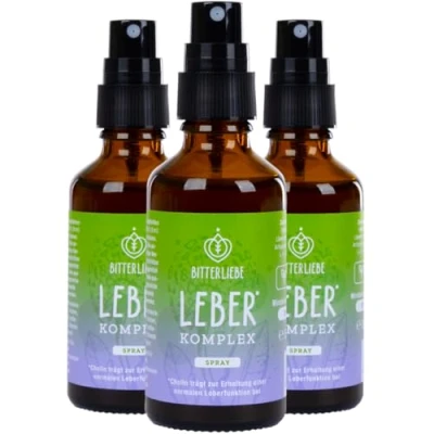Abbildung von BitterLiebe® Leber* Komplex Spray Leberkur*, natürliche Unterstützung der Leberfunktion* mithilfe von Cholin hochdosiert mit Mariendistel Artischocke Löwenzahn und Bitterstoffen