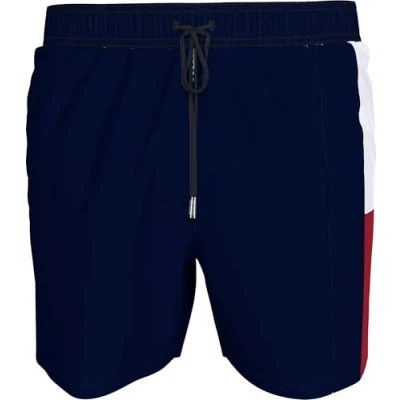 Abbildung von Tommy Hilfiger Herren Badeshorts Medium Drawstring mit Tunnelzug, Blau (Desert Sky), S