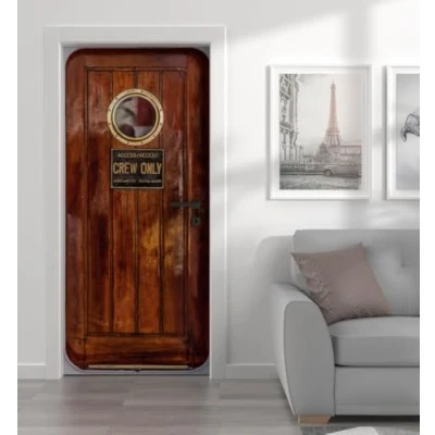 Abbildung von MyMaxxi Tür bekleben mit Türtapete Selbstklebend 90x200 Schiffstür Links verschönern Türfolie Türaufkleber XXL Türbilder Türposter Türklebefolie Vintage Nautic Door
