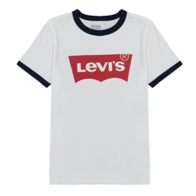 Abbildung von Levi&#039;s Batwing Ringer TEE Tshirt print für Kinder, Größe: 152, White