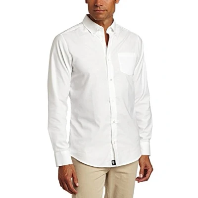 Abbildung von Lee Uniforms Herren Langarmhemd Oxford, Weiß, Mittel