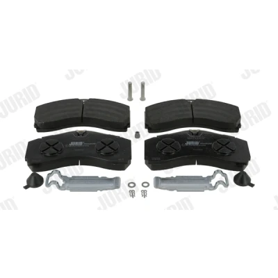 Abbildung von JURID 2924605390 Bremsbelagsatz für Verschleißwarnanzeiger vorbereitet mit Zubehör MERCEDES BENZ: ACTROS MP4, AROCS, ANTOS
