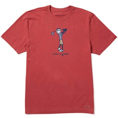 Abbildung von Life is Good Herren Standard Crusher Graphic T Shirt Golf Jake, Faded Red, XXXL