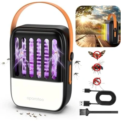 Abbildung von Elektrisch Fliegenfalle Solar Mückenfalle Insektenvernichter Tragbare UV Mückenschutz Stumm USB Mückenlampe Moskitoschutz Insektenfalle für Haus Aussen