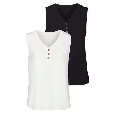 Abbildung von LASCANA Shirttop, (Packung, 2 tlg.), mit Zierknopfleiste