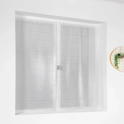 Abbildung von Linder Scheibengardine, 1 Paar, Polyester, 55 x 120 cm, naturfarben