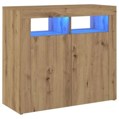 Abbildung von vidaXL Sideboard mit LED Leuchten Artisan Eiche 80x35x75 cm (1 St)