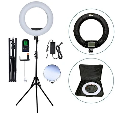 Abbildung von Yidoblo 18 Zoll Digitalanzeige Fernbedienung Dimmbar 3200K 5500K LED Ringlicht Kit für Kamera Smartphone Porträt Selfie YouTube Foto Video Studio Fotografie Kontinuierliche Außenbeleuchtung
