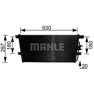 Abbildung von MAHLE ORIGINAL AC 217 000S Klimakondensator ohne Trockner 679 VOLKSWAGEN: TRANSPORTER 4 Kastenwagen, Bus, 3 Bus