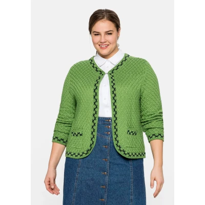 Abbildung von Sheego Strickjacke &quot;Große Größen&quot;, im Trachten Look mit Zierborte