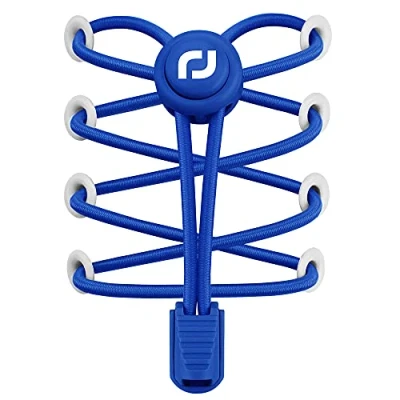 Abbildung von RJ Sport Elastische Schnürsenkel mit Schnellverschluss Schnellschnürsystem für einzigartigen Komfort, perfekten Sitz und starken Halt(Blau)