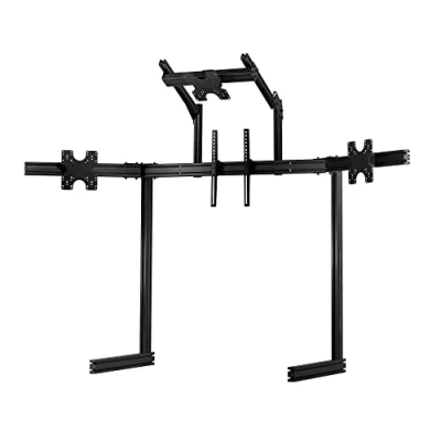Abbildung von Next Level Racing Elite Ständer für 4 Monitore Vierfach Monitorständer 6063 Aluminium, pulverbeschichteter Kohlenstoffstahl schwarz Bildschirmgröße: 21 43 freistehend